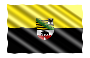 Die Flagge des Lands Sachsen-Anhalt (LSA), einem Bundesland in Deutschland