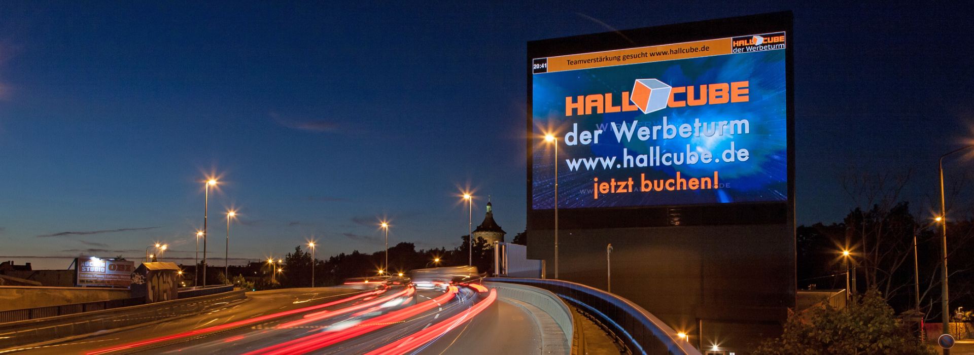 Hallcube, unser Werbeturm in Halle (Bildrechte bei hallcube.de verwendet unter freier Nutzung)